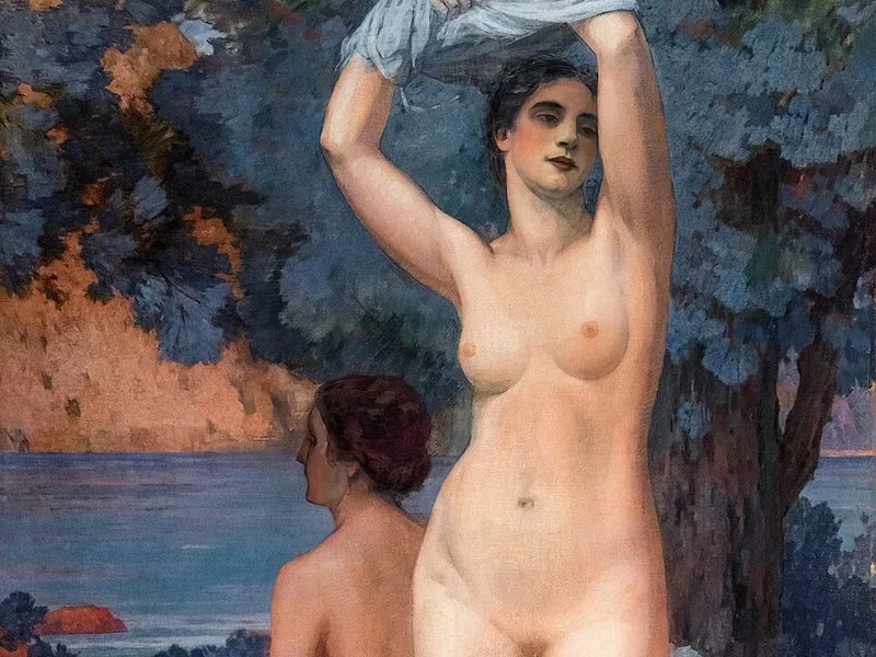 1880-Pierre Magnan - Bernard - Due persone nude di fronte al mare